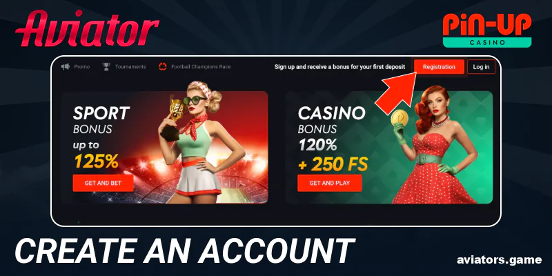 Sign up for Pin Up Aviator